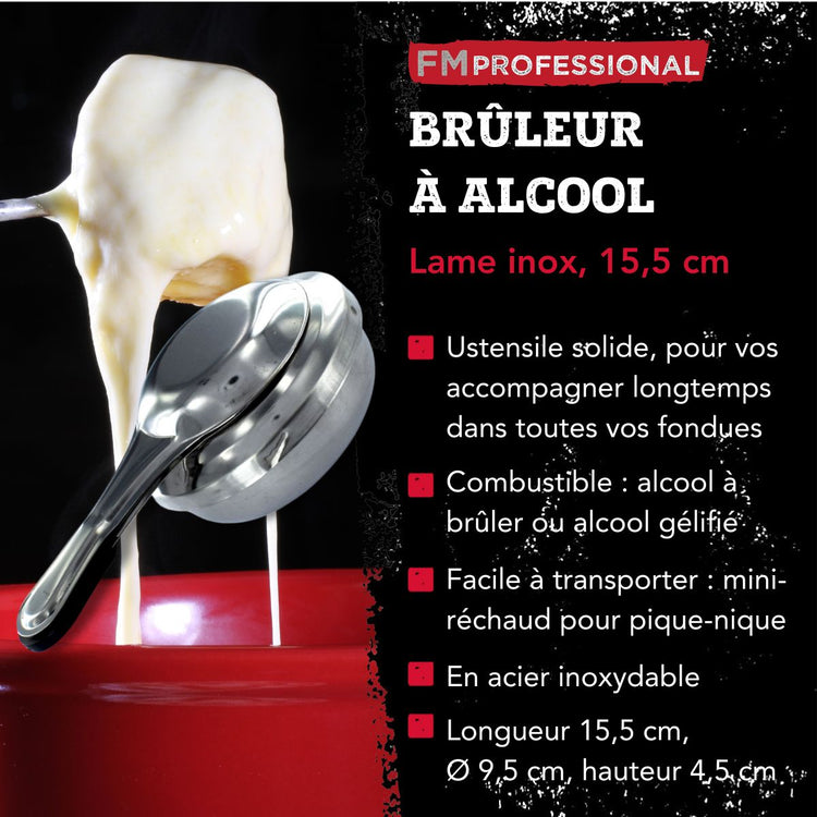 Ensemble de 2 Brûleurs alcool fondue savoyarde FM Professional