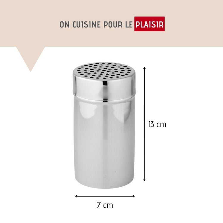 Ensemble de 2 Saupoudreuses à sucre glace et cacao en acier inoxydable avec couvercle 13 cm Fackelmann Divers
