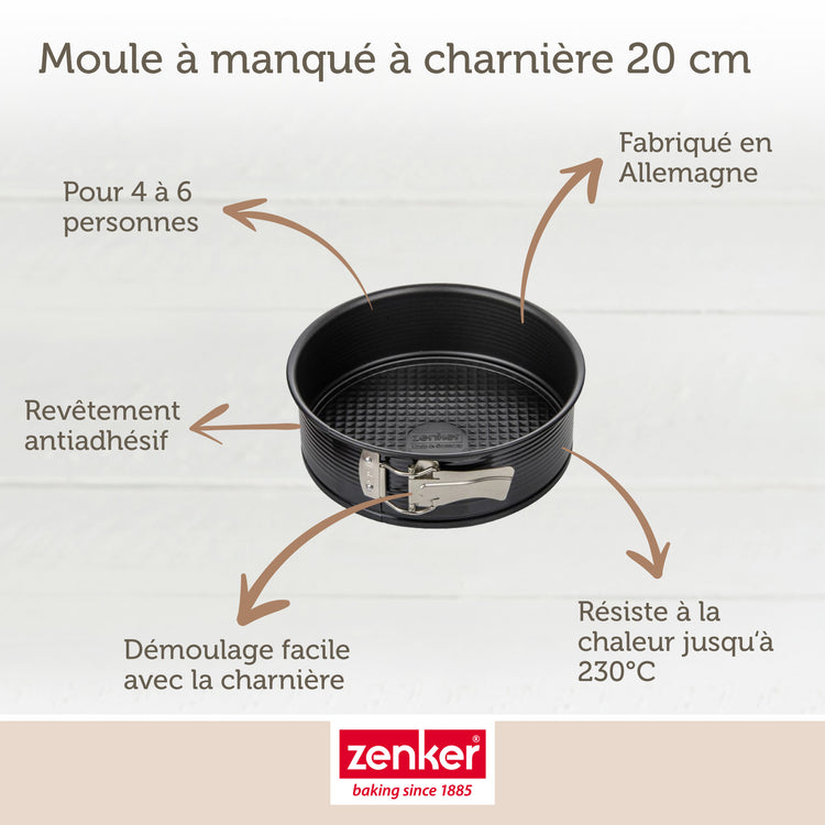 Lot de 2 moules à gâteaux 20/20 cm en acier Black metallic Black mettallic Zenker Black mettallic