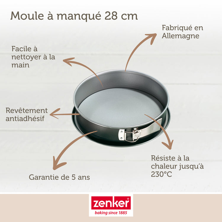 Lot de 2 moules à gâteaux 28/28 cm en acier Zenker Energy