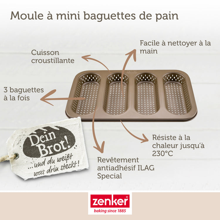 Lot de 2 moules à gâteaux 33,5/22/3 cm en acier Zenker Mojave Gold