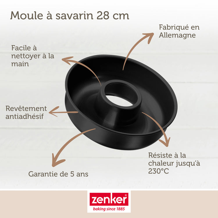 Lot de 2 moules à gâteaux 28/28 cm en acier Black metallic Black mettallic Zenker Black mettallic