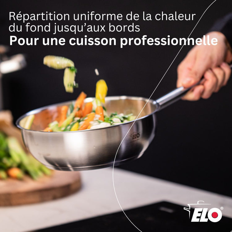 Sauteuse 24 cm en acier inoxydable 18/8 Elo Profi Cuisine