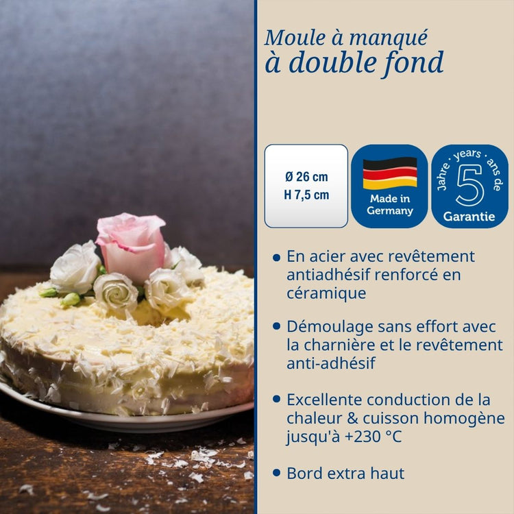Moule à manqué et à savarin double fond 26 cm Dr Oetker Back Trend