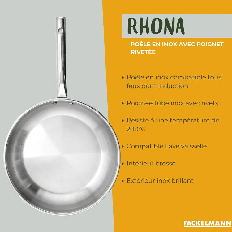 Poêle à frire inox 24 cm Fackelmann Rhona