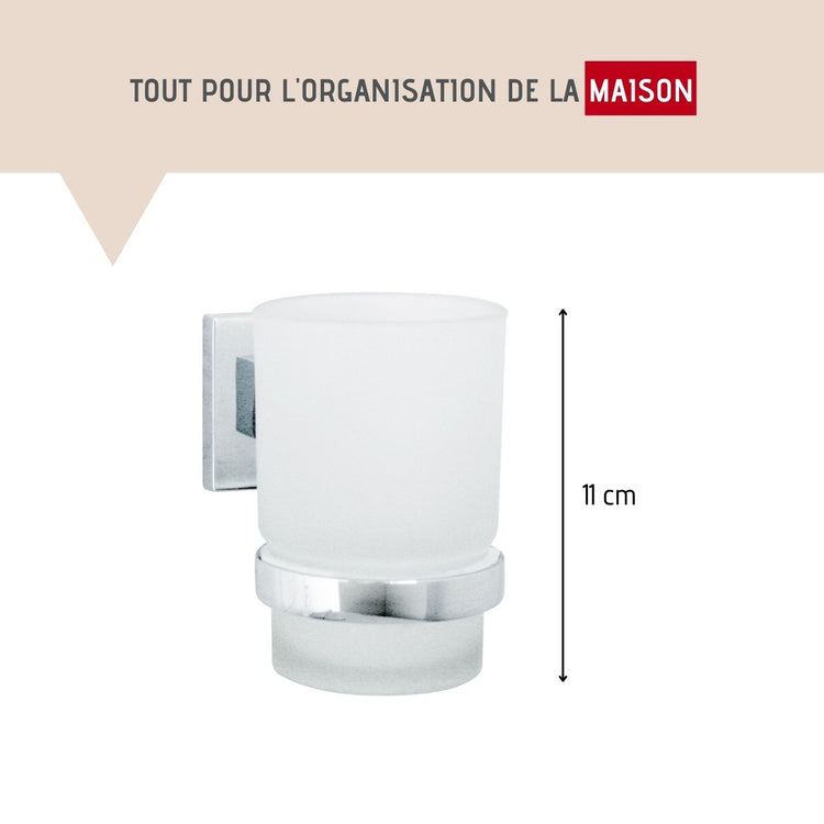 Porte brosse à dents mural gris chromé Fackelmann Mare