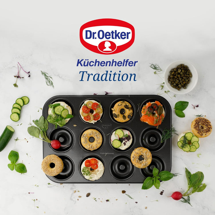 Ensemble de 2 Moules donut et bagel 12 empreintes 26,5 x 38,5 cm Dr. Oetker Tradition