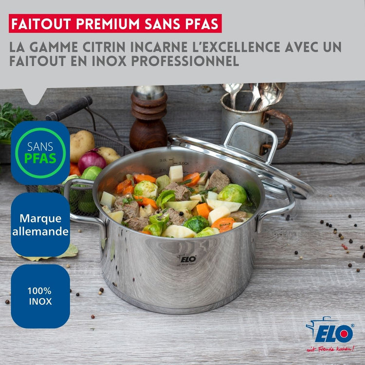 Faitout en inox 14 cm de 1,2 litres Elo Citrin