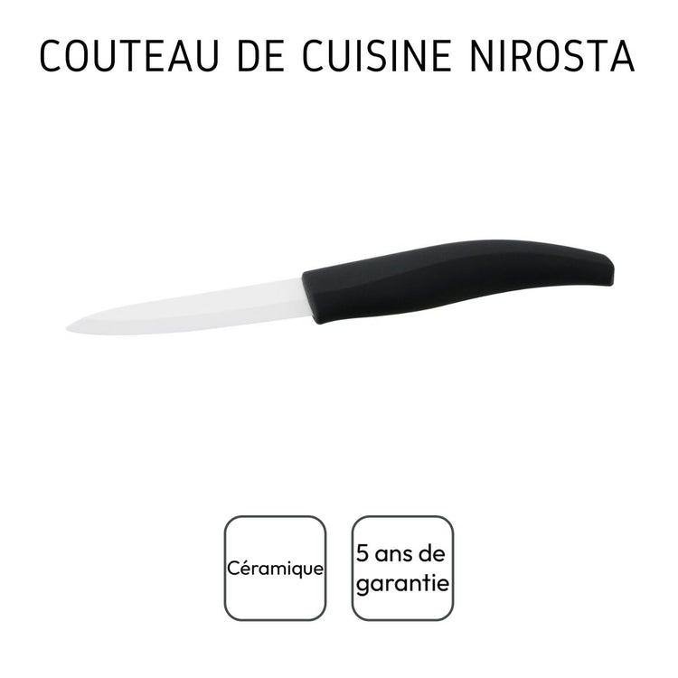 Couteau de cuisine avec lame en céramique de 7,5 cm Nirosta Céramique