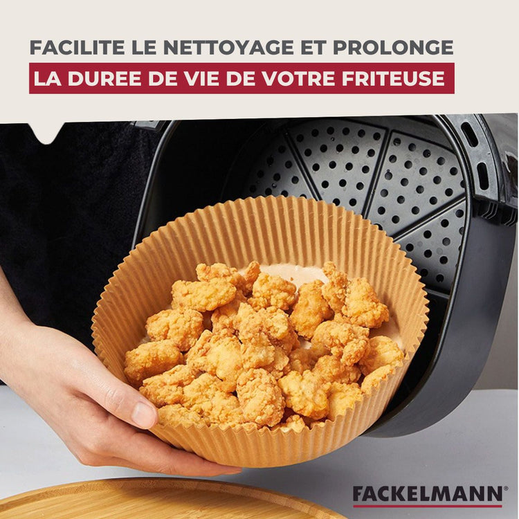 50 Moules en papier air fryer ronds 16 cm Fackelmann