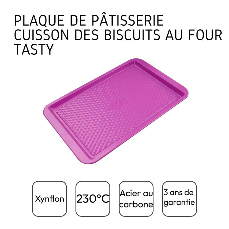 Plaque de four rectangulaire fuchsia Tasty Pâtisserie