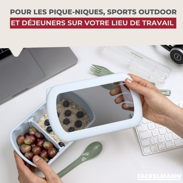 Lot de 6 lunch box 1,2L avec 3 boites à sauce Fackelmann Storage