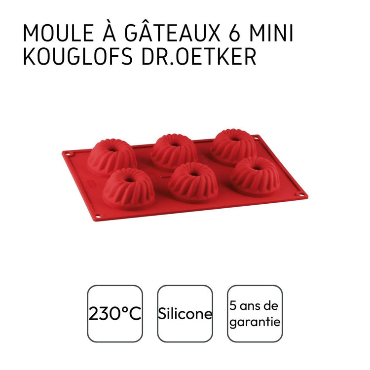 Lot de 2 moules à kougelhofs 6 empreintes Dr.Oetker Flexxibel Love