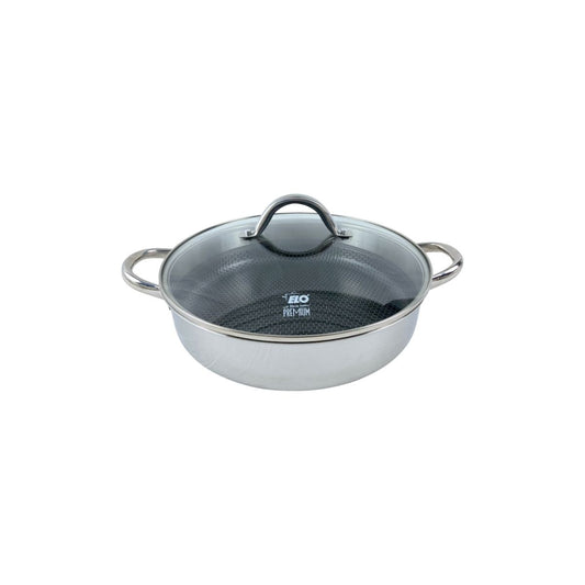 Sautoir 28 cm en inox 18/10 avec couvercle Elo Relief Evolution