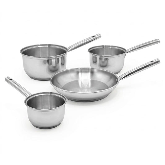 Lot de 3 casseroles 18/20/22 cm et poêle 24 cm en inox Fackelmann Rhona