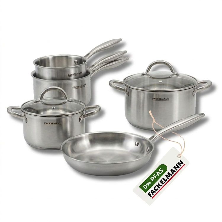 Poêle à Frire 24 cm, Casseroles 14 et 18 cm, Faitouts 20 24 cm inox 18/10 Triply Fackelmann Vita3