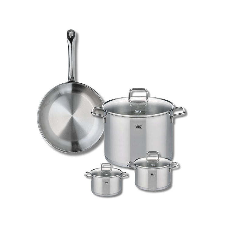 Ensemble de 1 Poêle de cuisson 28 cm et 3 faitouts 12, 14 et 26 cm Elo Profi Citrin