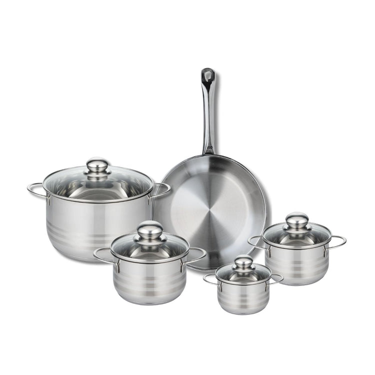 Ensemble de 1 Poêle de cuisson 28 cm et 4 faitouts 12, 14, 16 et 24 cm Elo Profi Brillant