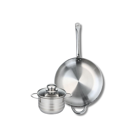 Ensemble de 1 Poêle de cuisson 32 cm et 1 faitout 16 cm Elo Profi Brillant