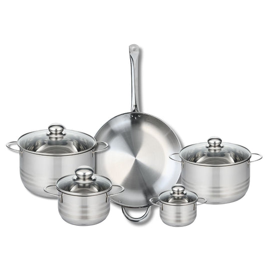 Ensemble de 1 Poêle de cuisson 32 cm et 4 faitouts 14, 16, 20 et 24 cm Elo Profi Brillant