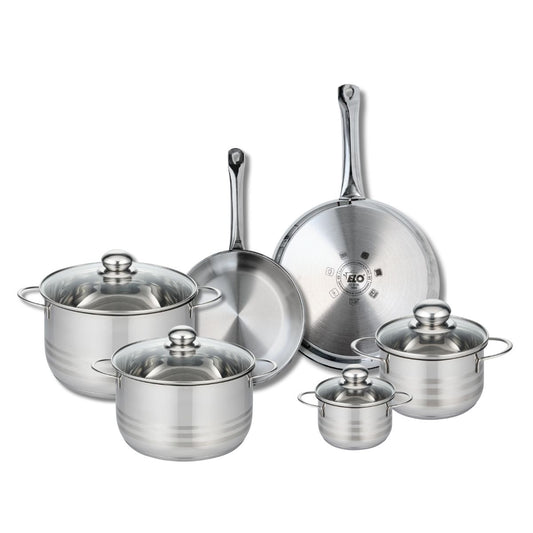 Ensemble de 2 Poêles de cuisson 24 et 28 cm et 4 faitouts 12, 16, 20 et 24 cm Elo Profi Brillant