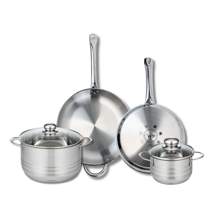 Ensemble de 2 Poêles de cuisson 28 et 32 cm et 2 faitouts 16 et 24 cm Elo Profi Brillant
