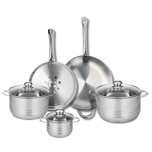 Ensemble de 2 Poêles de cuisson 28 et 32 cm et 3 faitouts 14, 20 et 24 cm Elo Profi Brillant