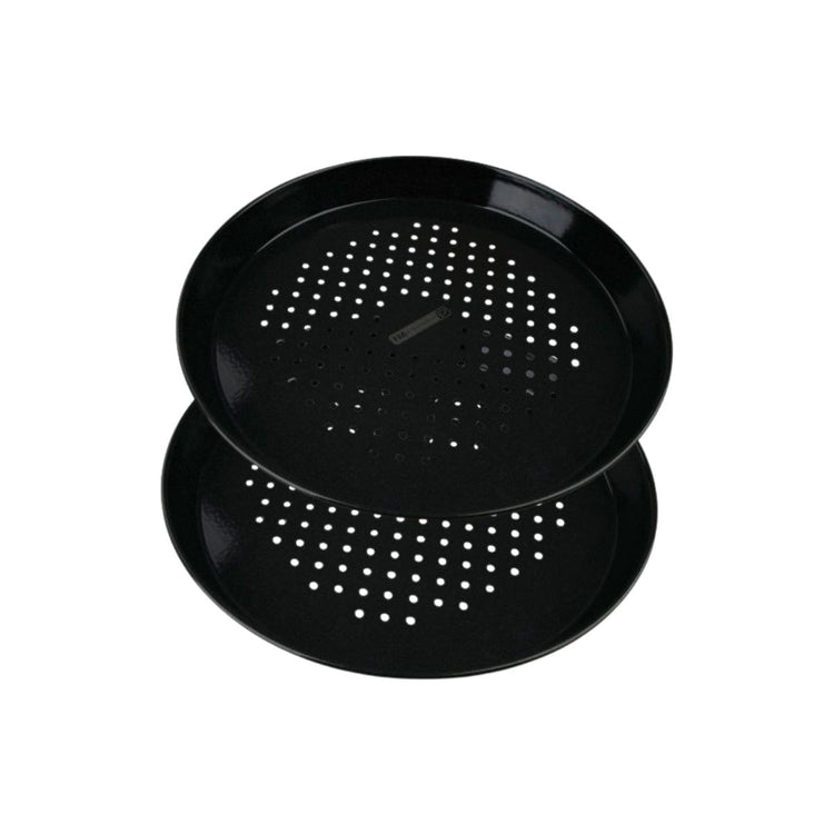 Lot de 2 plaques à pizza perforées rondes, four et barbecue 32 cm FM Professional Barbecue