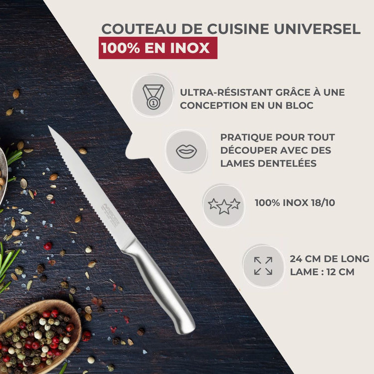 Set de 2 couteaux de cuisine 24 cm en inox Nirosta Star