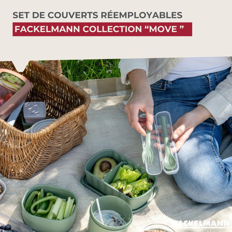 Boîte de 3 couverts réemployables Fackelmann Storage