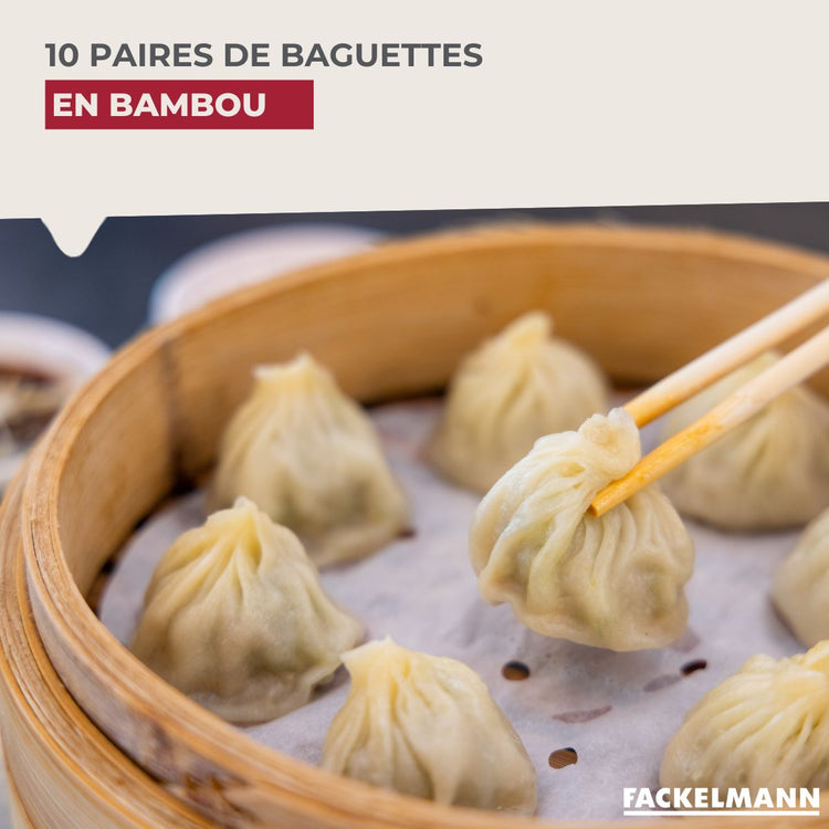Lot de 10 paires de baguettes de 23cm en bambou Fackelmann Asia Line