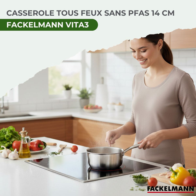 Casserole 14 cm en inox 18/10 Triply Fackelmann Vita3