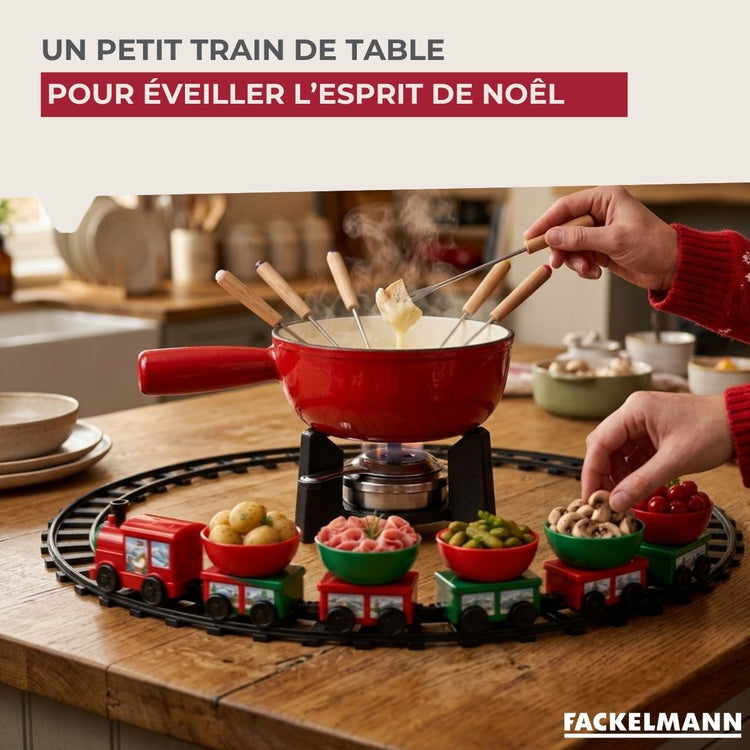 Lot de 1 appareil à fondue avec son petit train de table Fackelmann