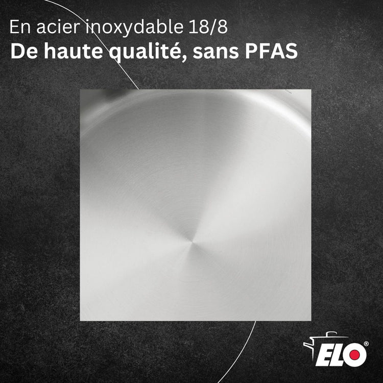 Sauteuse 24 cm en acier inoxydable 18/8 Elo Profi Cuisine