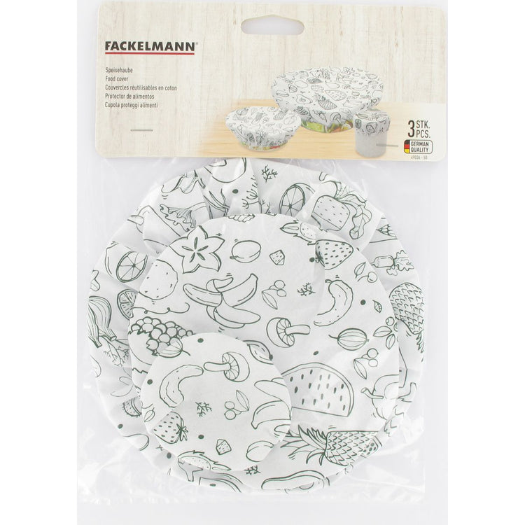 Lot de 3 films étirables réutilisables en coton Fackelmann Eco Friendly