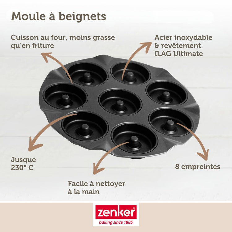 Moule pour 8 beignets au four Zenker Black Metallic