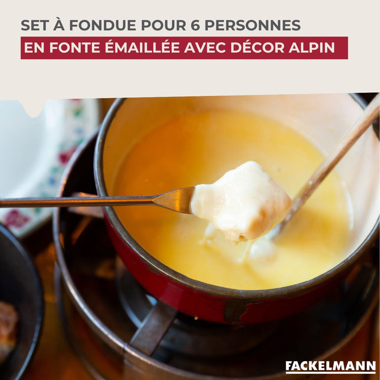 Lot de 1 appareil à fondue et 1 un train de table décoratif de Noël Fackelmann