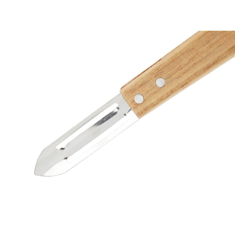 Set de 4 éplucheurs en inox et bois Nirosta Country