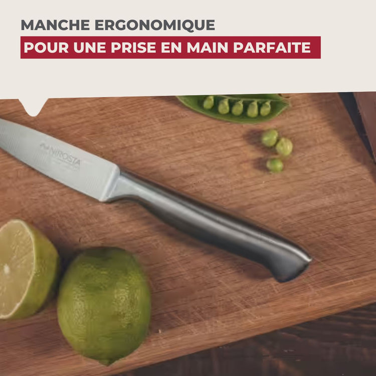 Ensemble de 6 Couteaux d'office en inox 20 cm en tout Nirosta Star