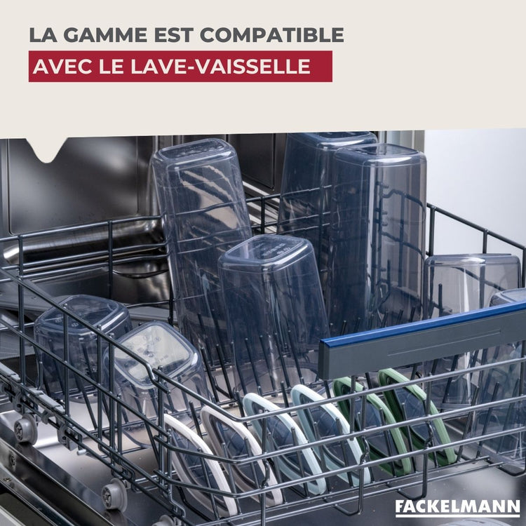 Lot de 6 boîtes hermétiques 1,1 L avec 6 ustensiles de cuisine Fackelmann Storage