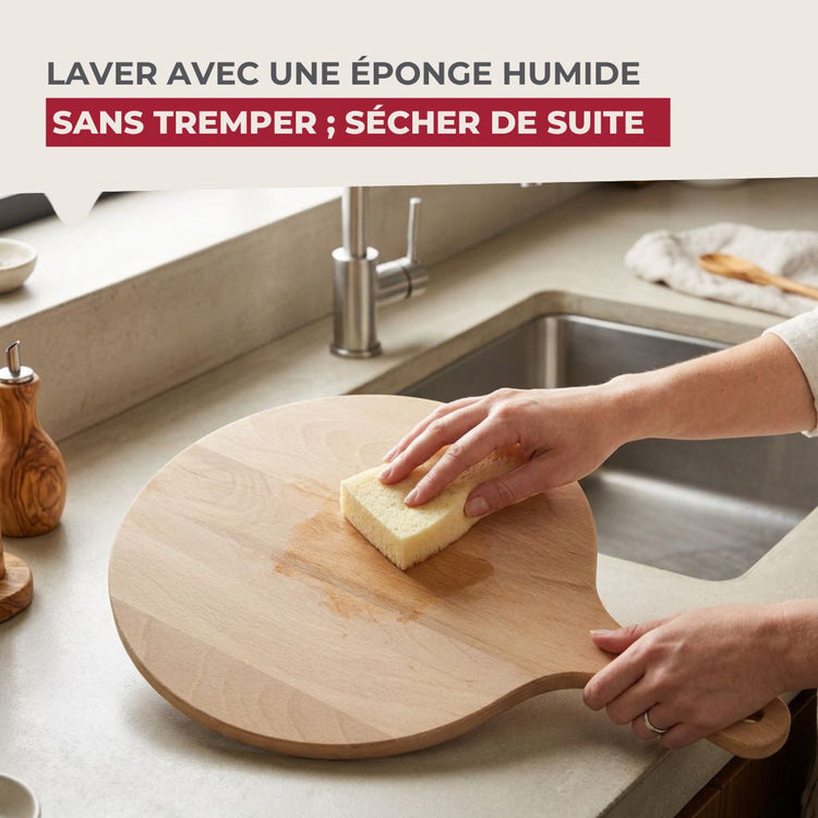 Lot de 4 planches à pizza et tarte flambée en bois 30 cm Fackelmann Pizzas Lovers