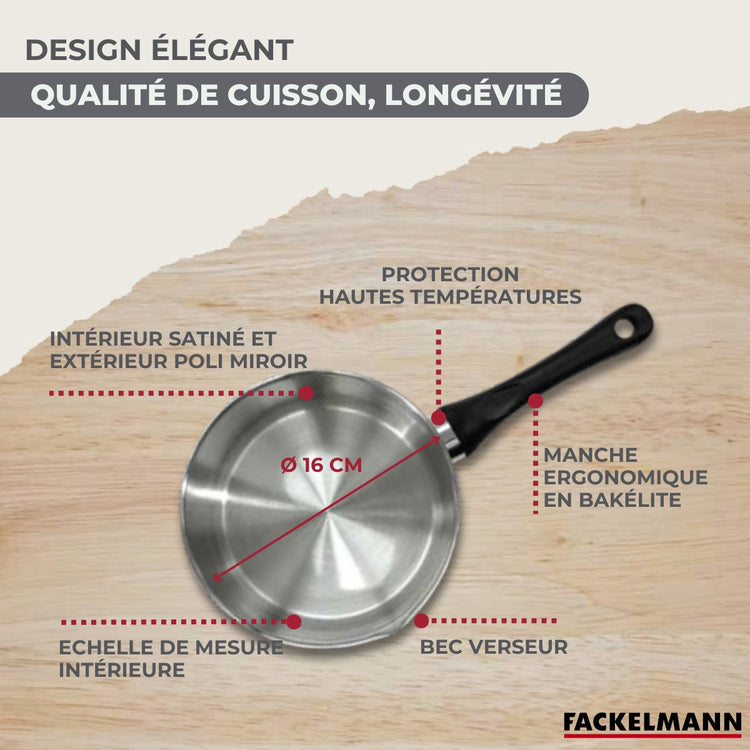Casserole en inox 16 cm Fackelmann Geneva