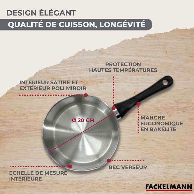 Casserole en inox 20 cm Fackelmann Geneva