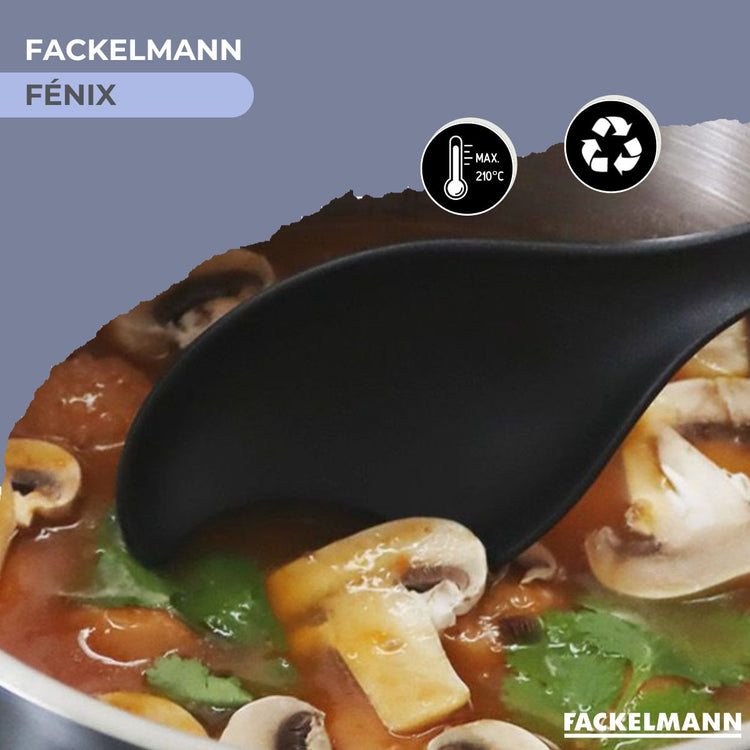 Set poêle 20 cm fonte alu revêtement antiadhésif céramique sans PFAS et 6 ustensiles inox Fackelmann Crossroad