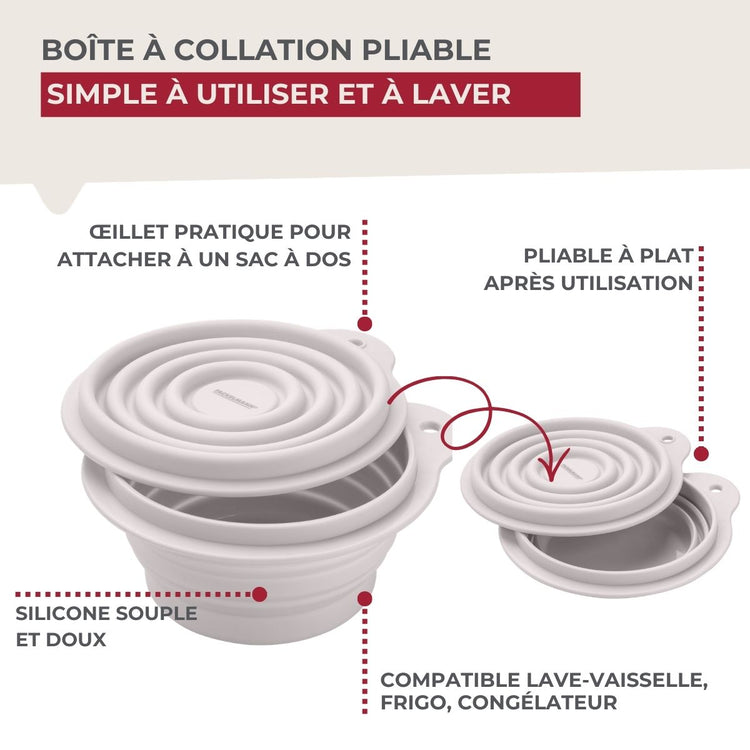 Lot de 2 boîtes à snacks 13 cl avec 3 boîtes à sauce Fackelmann Storage