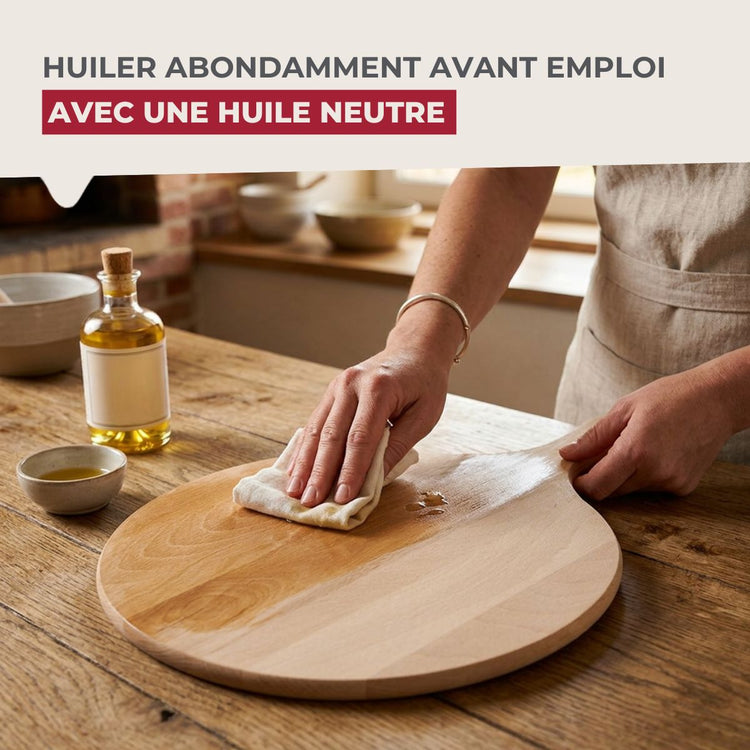 Lot de 4 planches à pizza et tarte flambée en bois 30 cm Fackelmann Pizzas Lovers