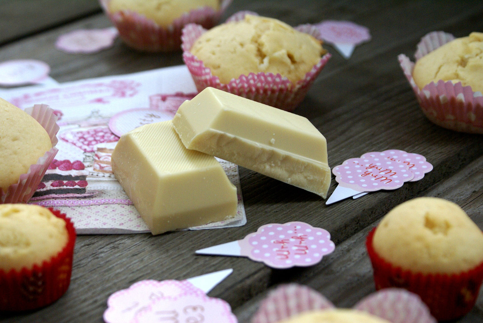 La recette des muffins au chocolat blanc