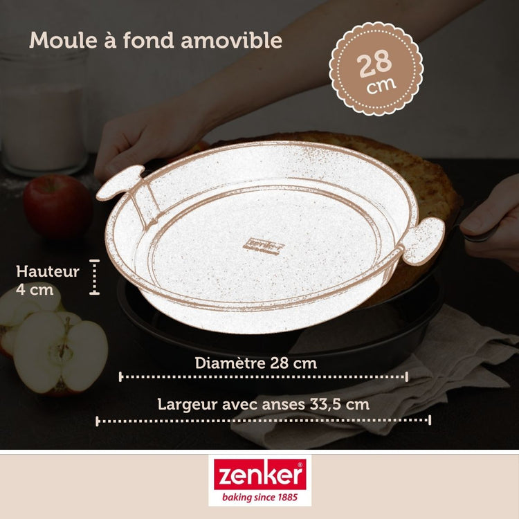 Lot de 2 moules à gâteaux ronds 28/33,5 cm en acier Black metallic Black mettallic Zenker  Black mettallic