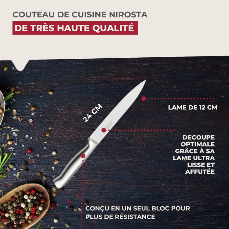 Ensemble de 2 Couteaux de cuisine Santoku lame de 18 cm Nirosta Star