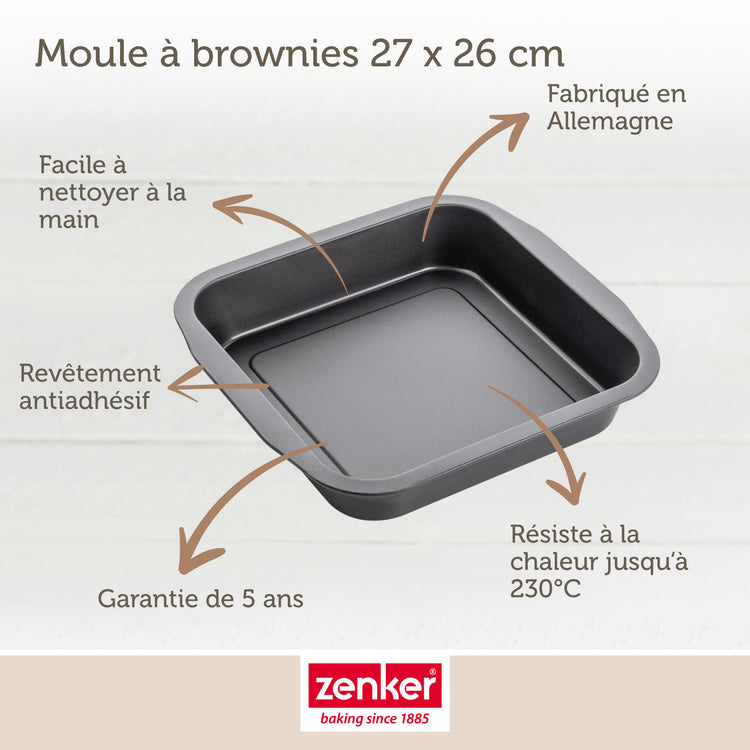 Ensemble de 2 Moules à brownie 27 x 26 cm Zenker Special Creative